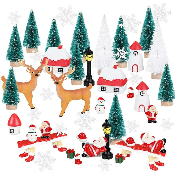 50 Pieces Christmas Miniature Figures Ornaments Kit Mini Christmas Snowman Santa Claus Deer Snowflakes Ornaments Figurines Accessories for Snowy Winter Fairy Dollhouse Decoration 50 Pieces Christmas Miniature Figures Ornaments Kit Mini Christmas Snowman Santa Claus Deer Snowflakes Ornaments Figurines Accessories for Snowy Winter Fairy Dollhouse Decoration